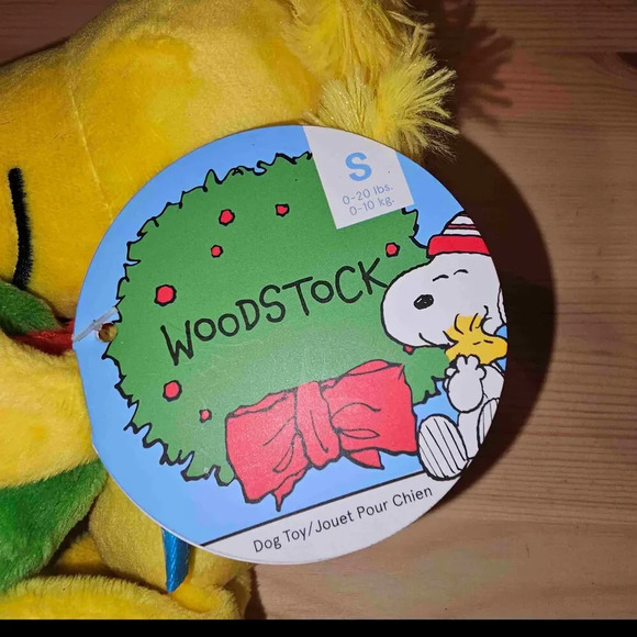 NWT BARK Peanuts Woodstock Plush Squeaky Christmas Dog Toy Small Barkbox - Picture 2 of 2